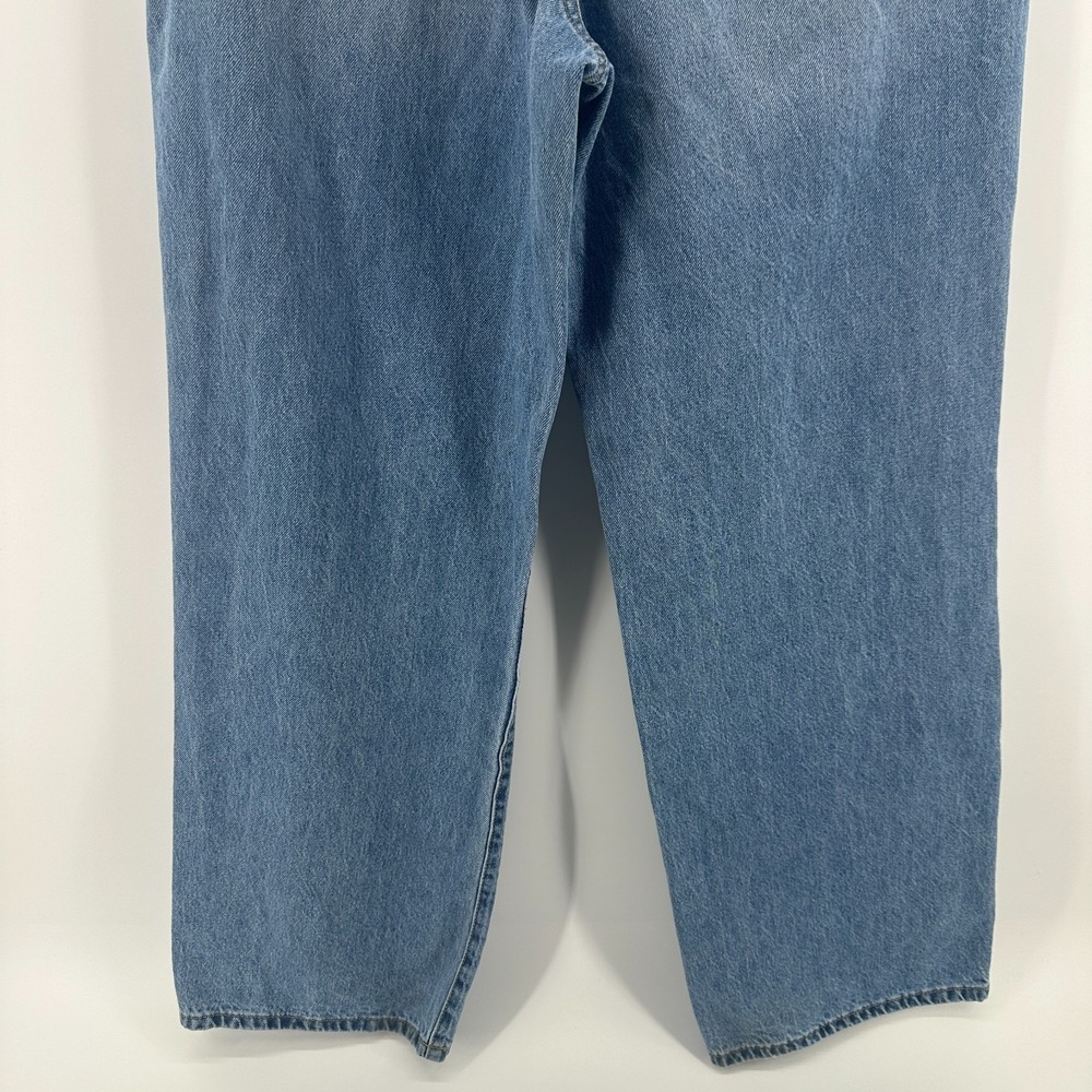 Fashion Nova Jeans Womens 15 Blue Distressed Denim High Rise Relaxed Straight - Picture 4 of 11